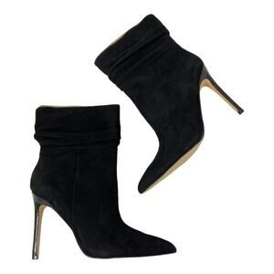 Marc Fisher Rayya Pointed Toe Slouch Bootie Black Suede Size 8 NWT $209 MSRP